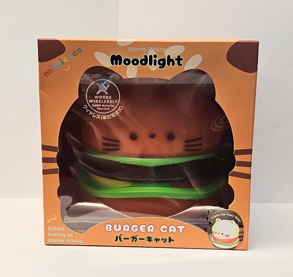 Mimicoco Warm White Moodlight New Nightlight BURGER CAT