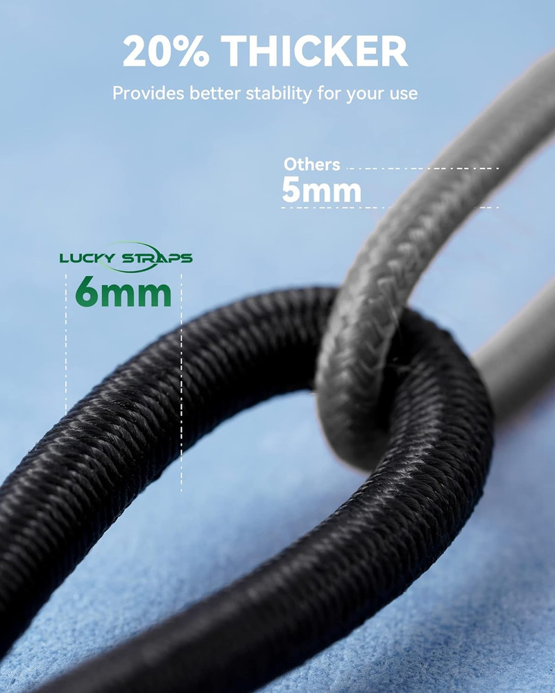 20 Pcs Mini Short Bungee Cords Assorted Sizes with 6Mm Diameter & 2.5X Stretch,