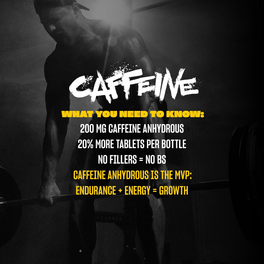 Caffeine Pills – Pharmaceutical-Grade Pure Caffeine Supplement for Boosting E...