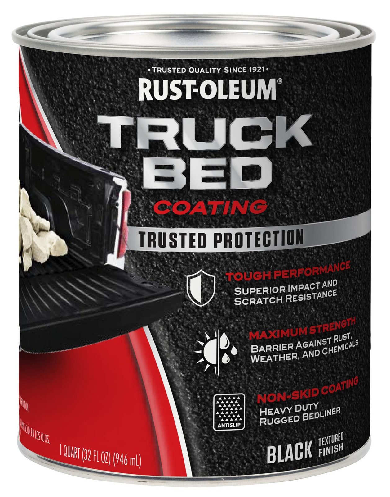 Rust-Oleum Automotive Truck Bed Coating, Black, Quart - 342668