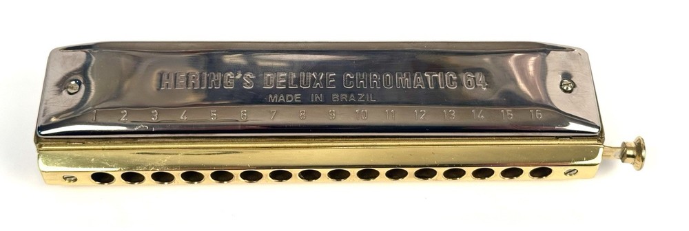 HERING DELUXE CHROMATIC 64 Harmonica 16-Hole  – Good Condition