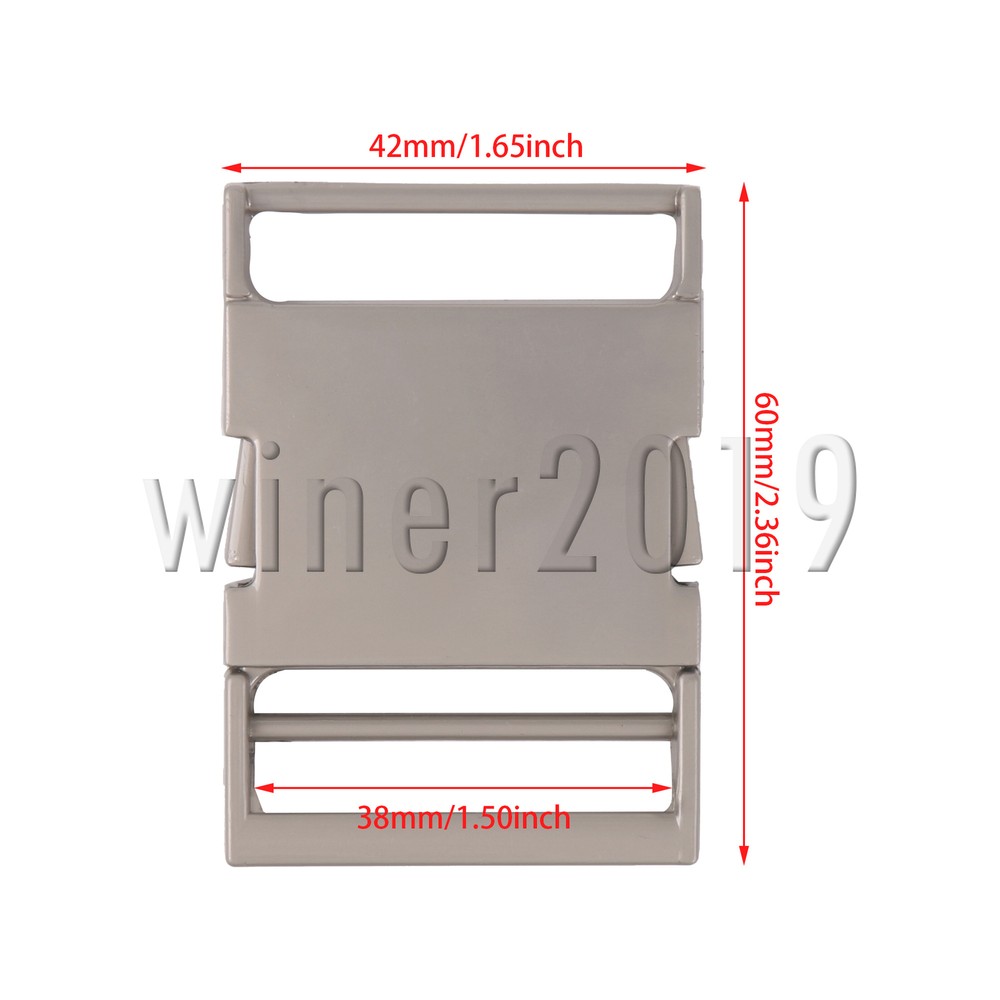 Quick Release Backpack Strap Buckle Replacment Silver 2.36" x 1.63" Pack of 2