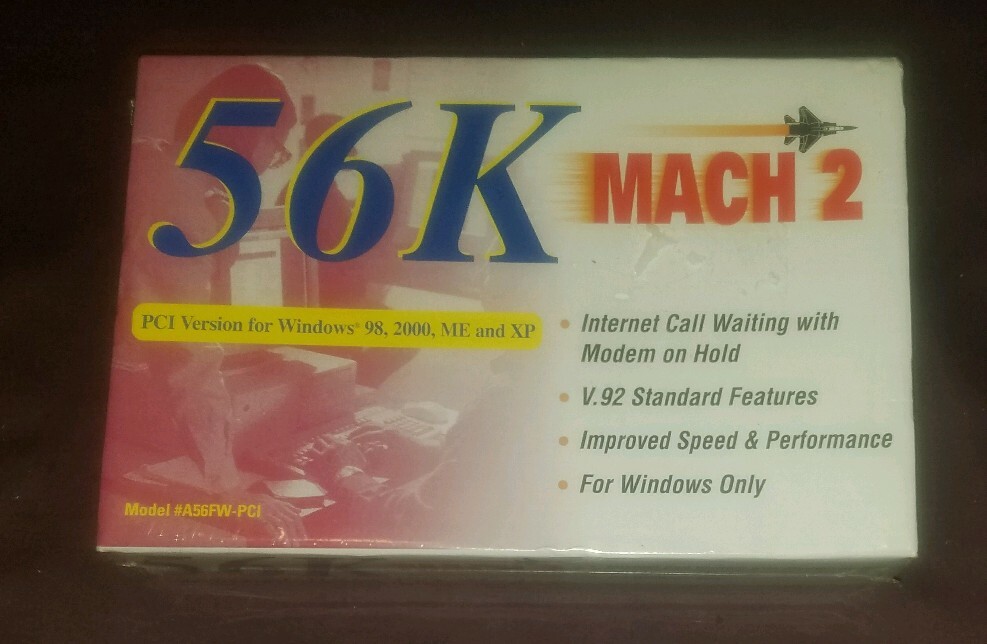 SEALED NEW 56K MACH 2 Internal Data/Fax Modem PCI Version for Windows 98 2000 ME