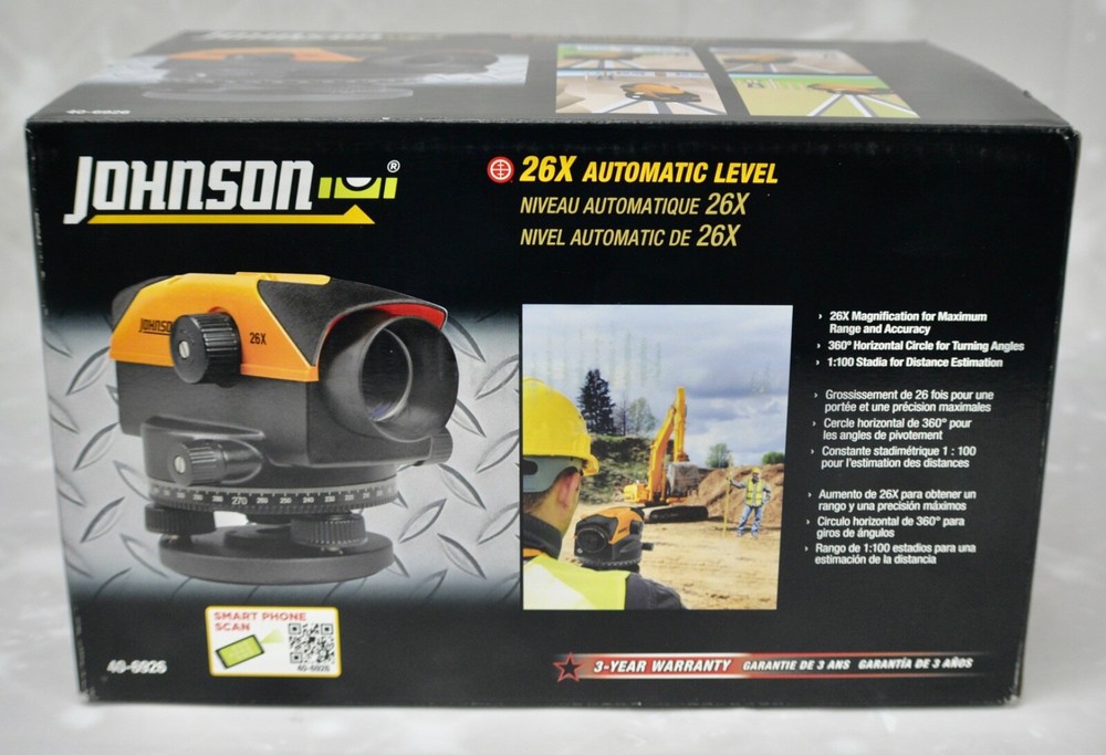 New Sealed Johnson 26X Automatic Level (40-6926)