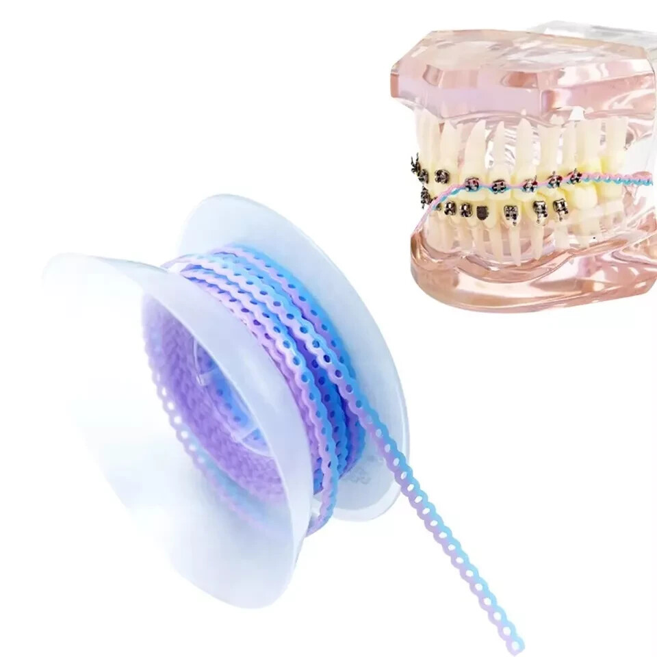 Dental Orthodontic Elastic Rubber Power Chain Braces Bands color combination