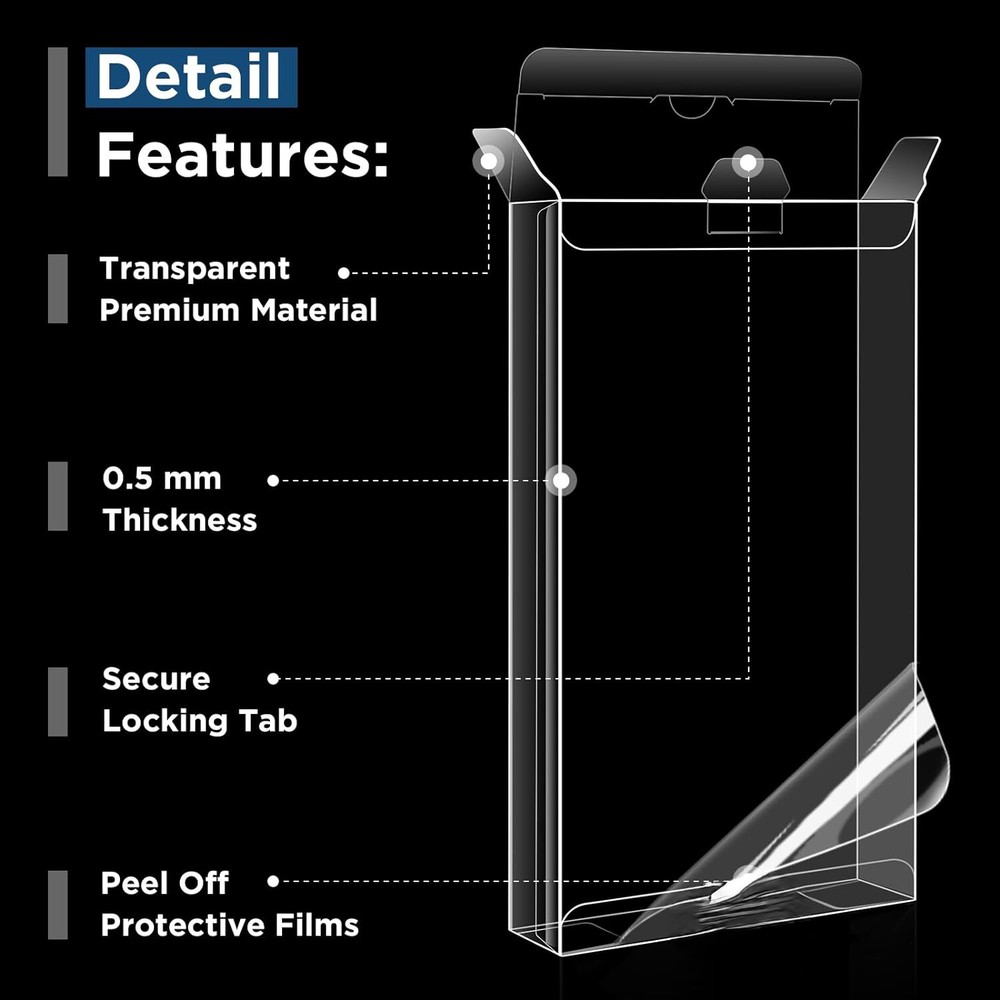 100x Box Protector Sleeves for Premium VHS Cassette Tape Protective Plastic Case