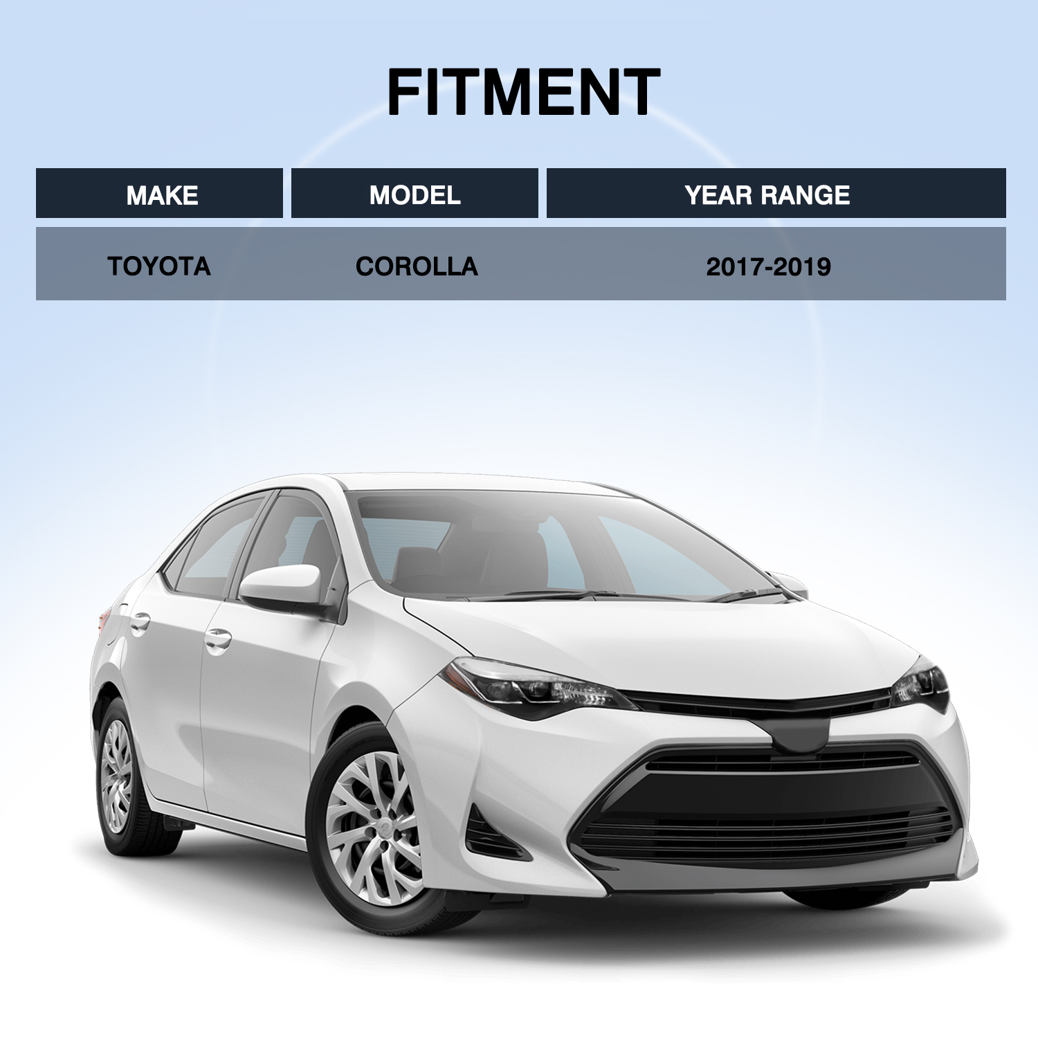 Fit 2017 2018 2019 Toyota Corolla SE XLE XSE Sedan 4Dr Headlights Pair W/Bulbs