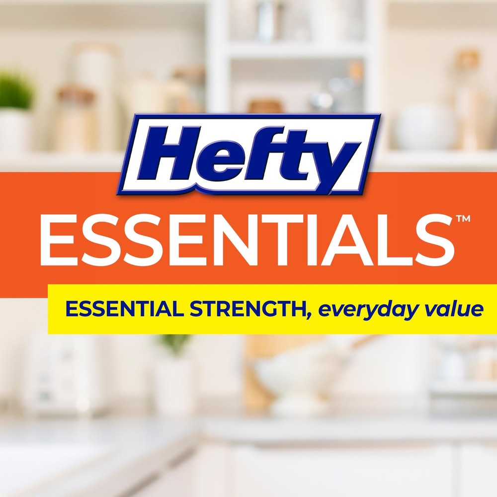 Hefty Essentials Drawstring 13 Gallon Kitchen 1 Count (Pack of 120), White