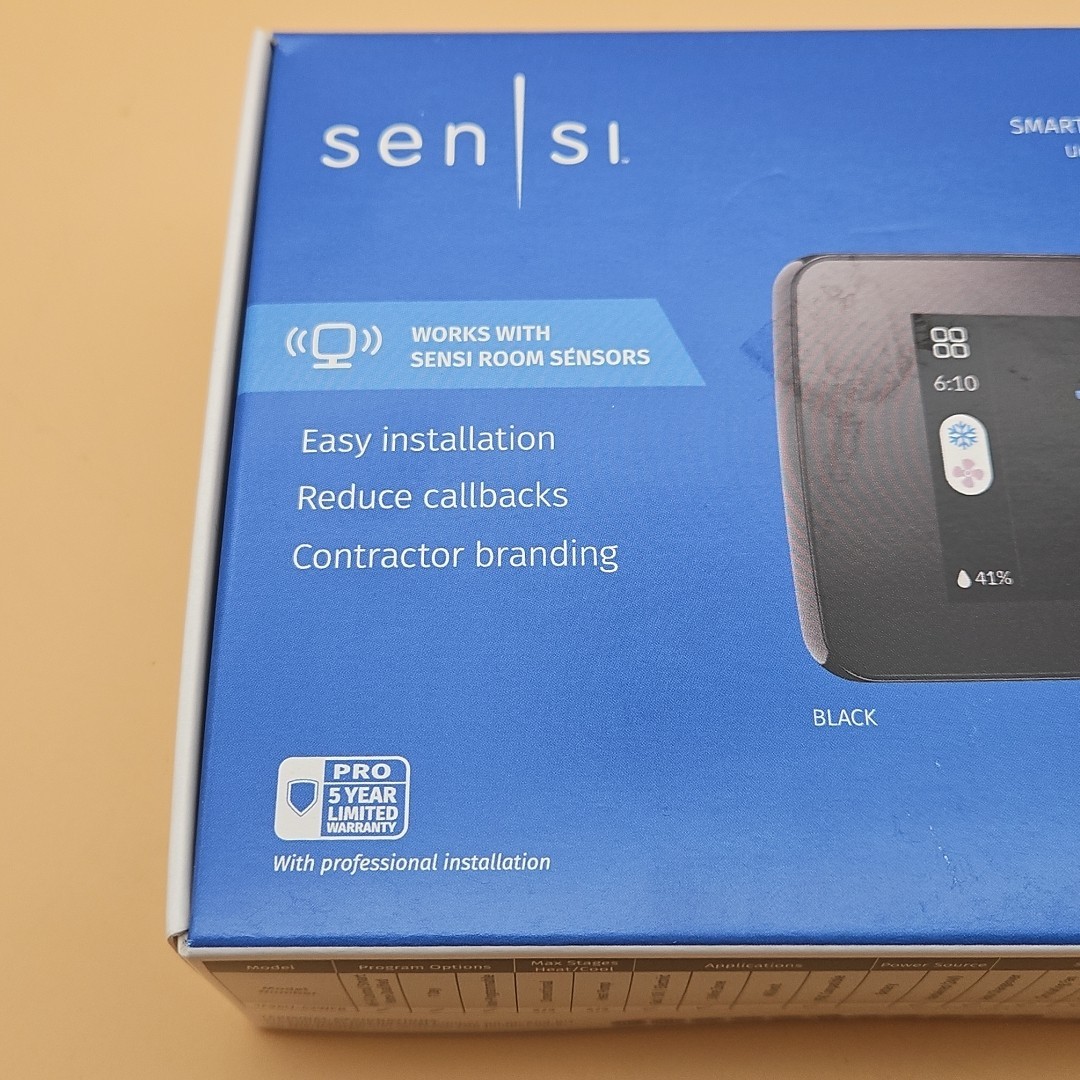 Sensi Touch 2 Wi-Fi Smart Thermostat Pro Touchscreen 1F96U-42WFB Black Emerson