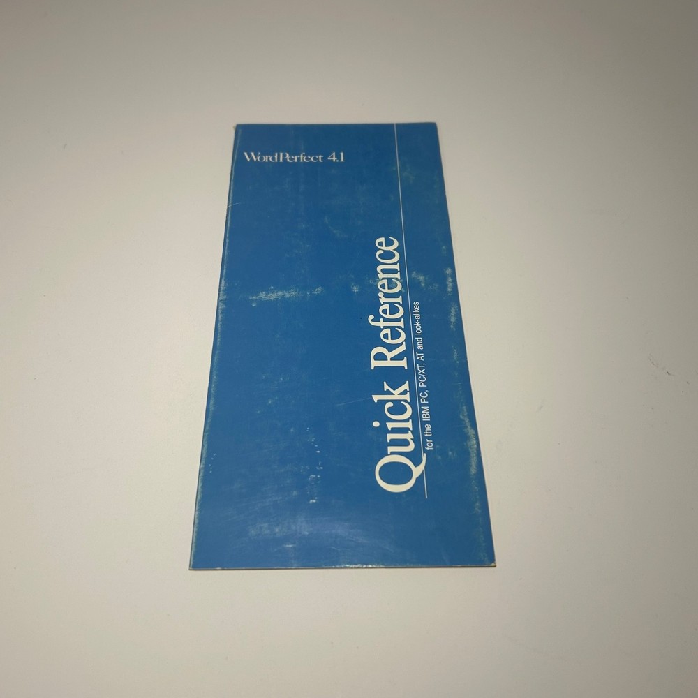 WordPerfect 4.1 Quick Command Reference Original