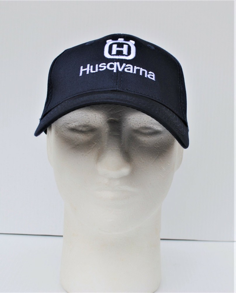 Genuine Blue w solid blue back  Husqvarna stitched ball cap hat
