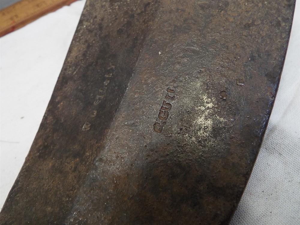 Antique Blacksmith Signed Shipwrights Lumber Adze Head Unique Poll Tool
