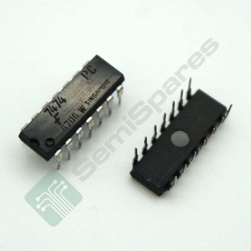 3 pcs. FAIRCHILD 7474PC IC FF D-TYPE DOUBLE 1 BIT 14 PDIP