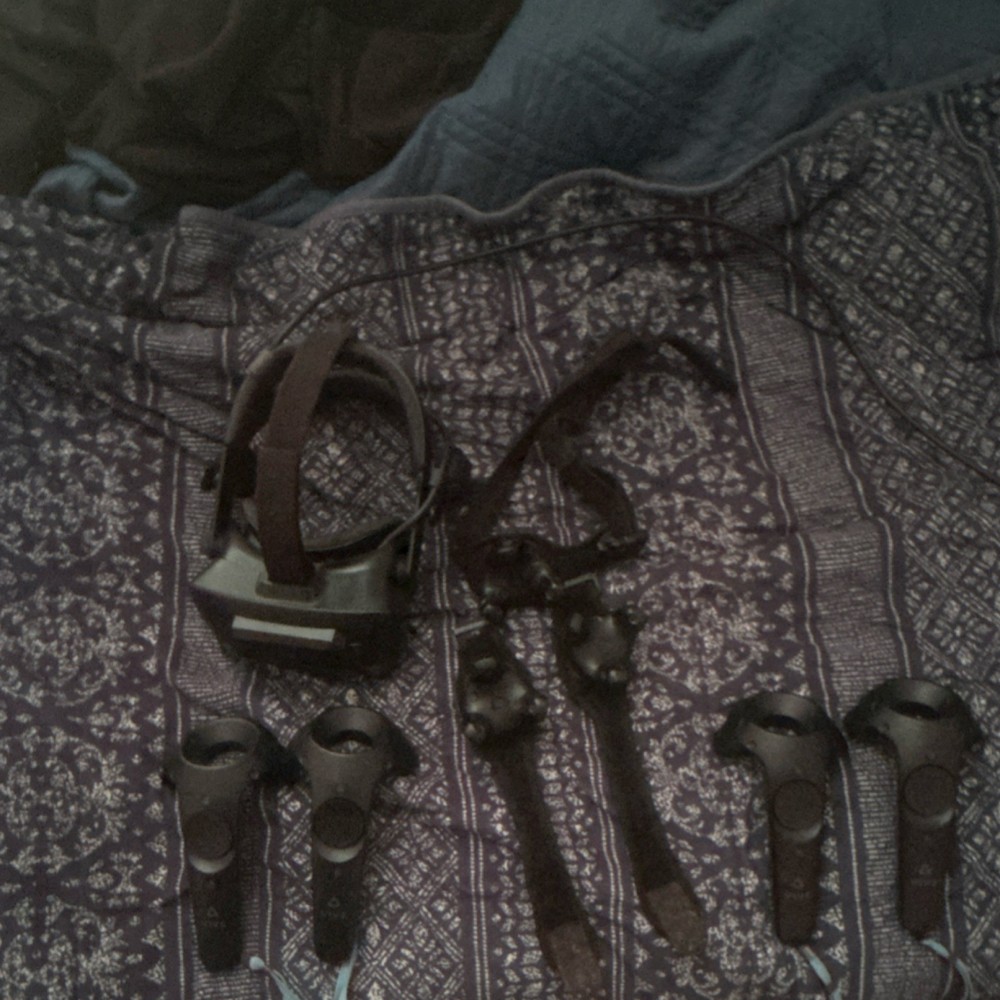 HTC Vive Black PC VR Headset with Controllers, Trackers, Base Station