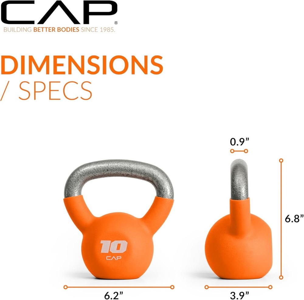 Cast Iron Kettlebell - Coated Options, Singles and Sets, Multiple Weight Choices