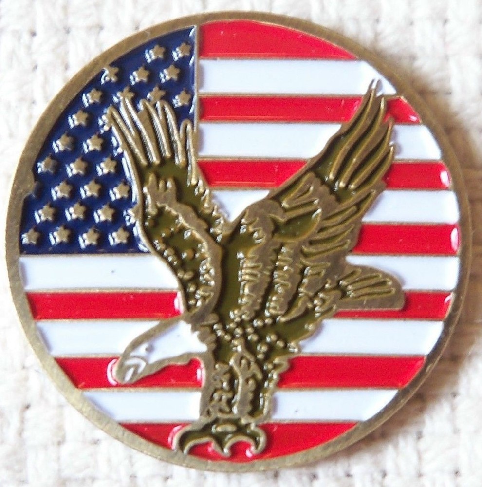 merican Eagle USA Flag Golf Ball Marker New