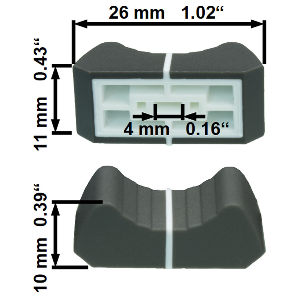 Sifam 6 FADER KNOB cap GREY fit 4mm slider potentiometer replacement knobs