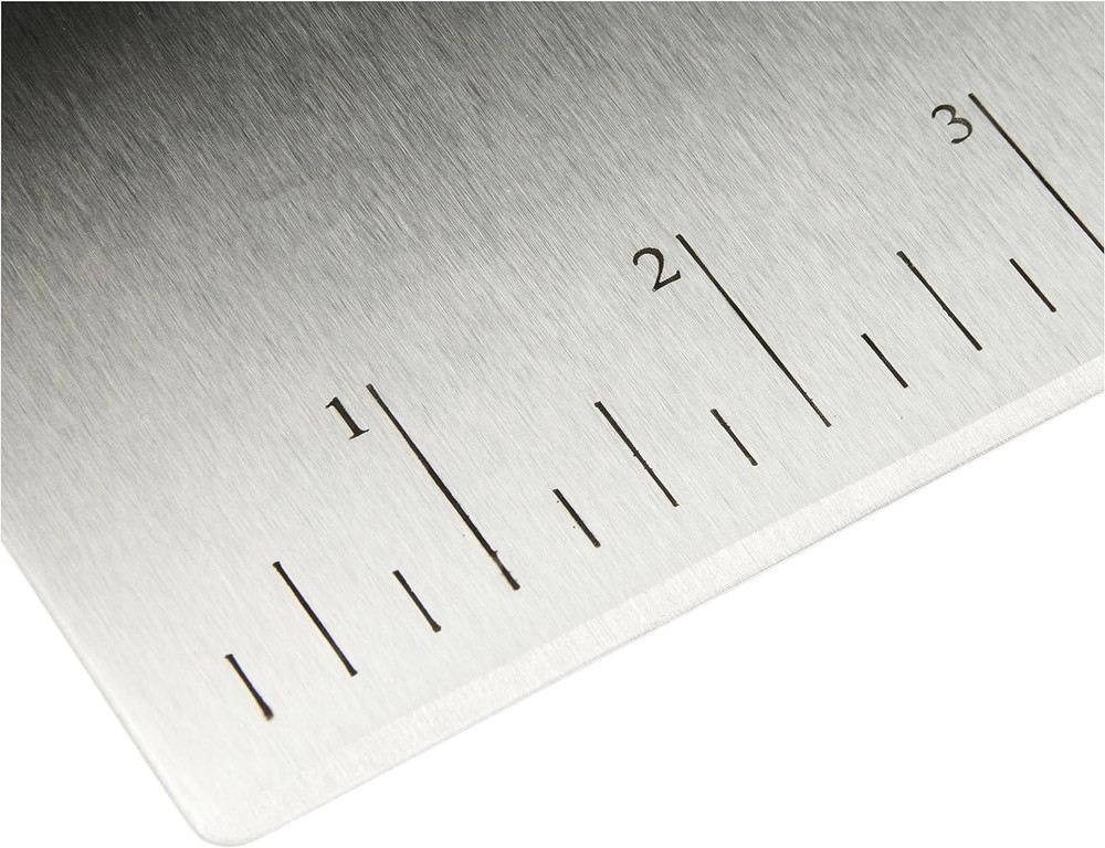 Versatile 6" Stainless Steel Scraper/Chopper with Comfortable Grip, Black/Silver