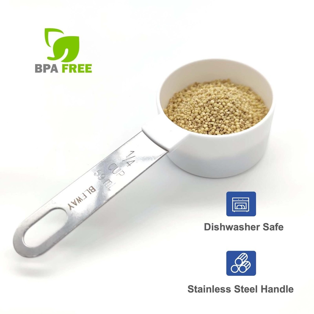 BLEWAY Easy to Read Measuring Cups Spoons Set for Visually Impaired, Stackab...