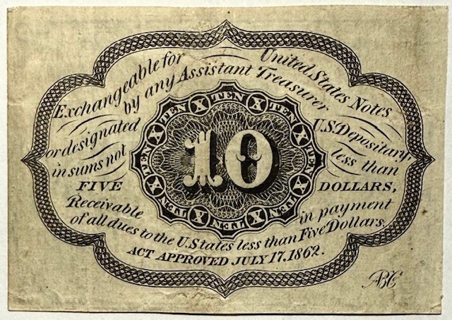 USA Fractional Currency - 10 Cents - First Series - Fr-1242 - Crisp Extra Fine!