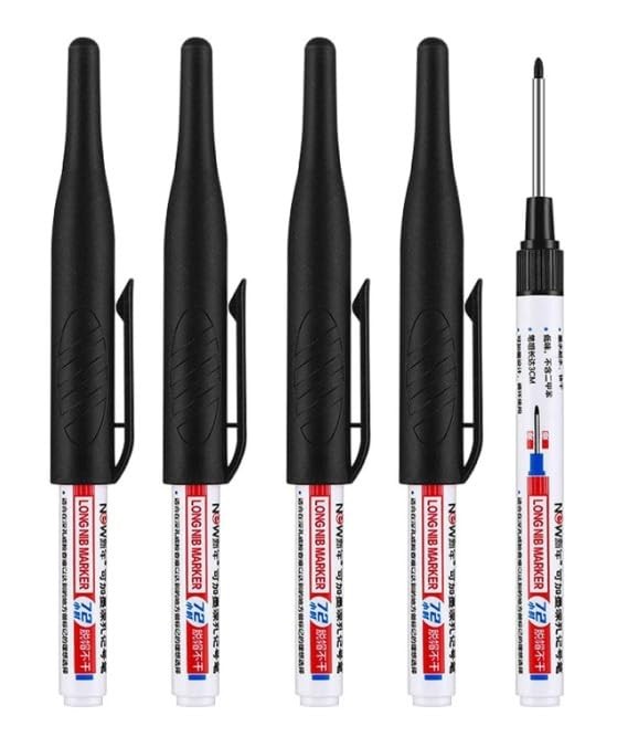 4 Pcs Multi Purpose Deep Hole Marker Pens,Long Nib Head Marker Waterproof Col...