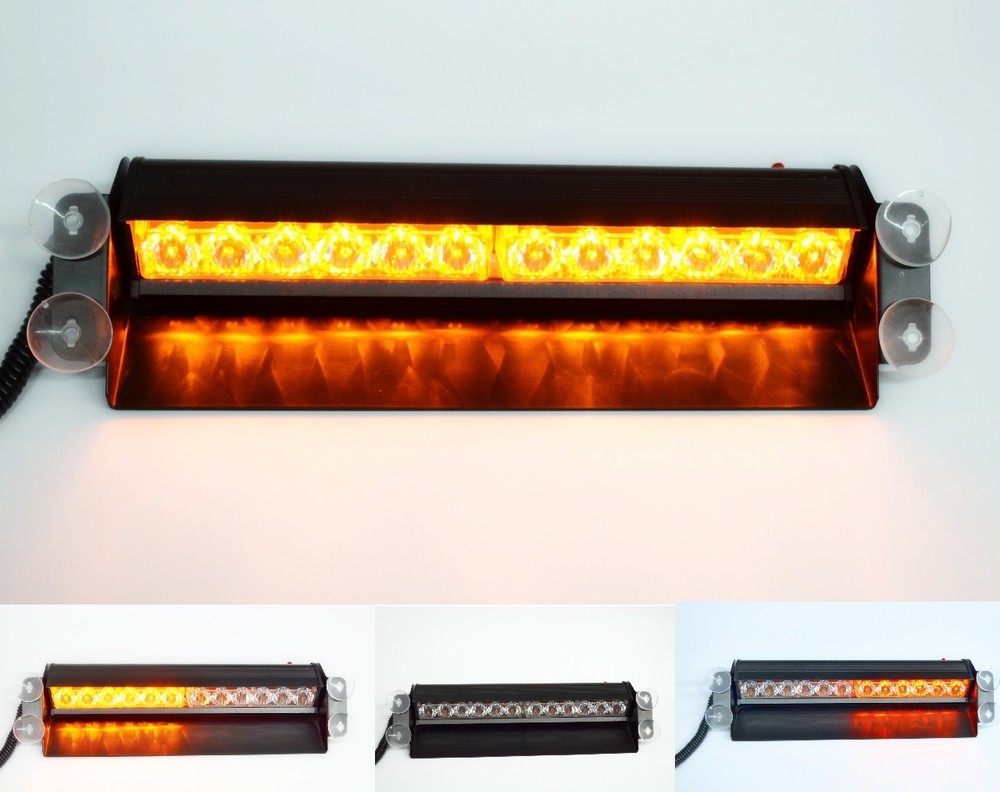 # 12V LED Interior Amber Flashing Visor Beacon Dashboard Emergency Strobe Light