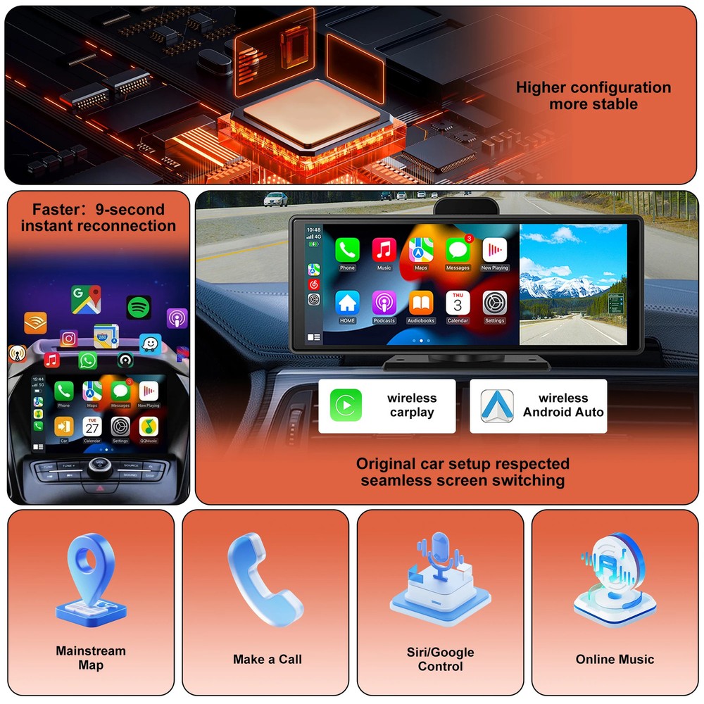 2026 mini 2IN1 Carplay Android Auto Adapter Wired to Wireless Control Plug&Play