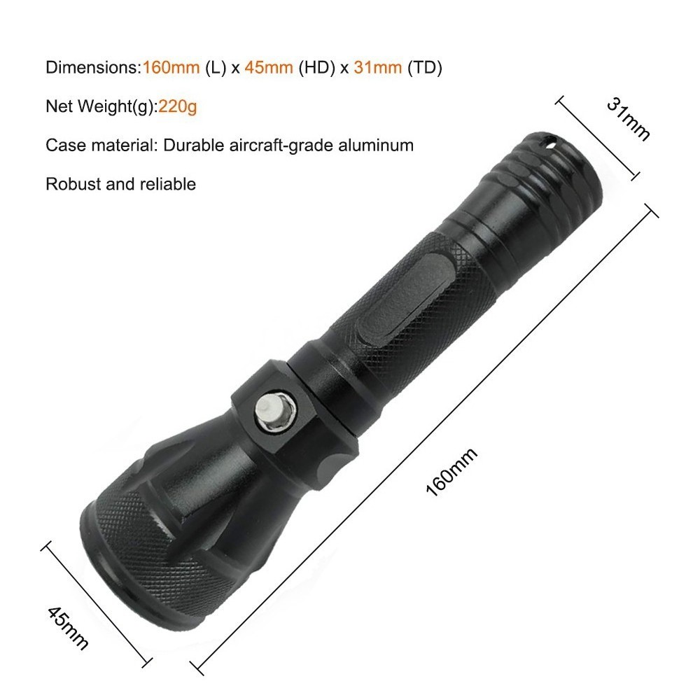 200000LM Diving Light Underwater LED Flashlight Diving Camping Lantern US