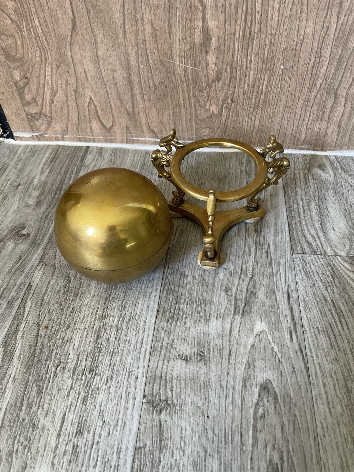 Vintage Decorative Solid Brass Inkwell