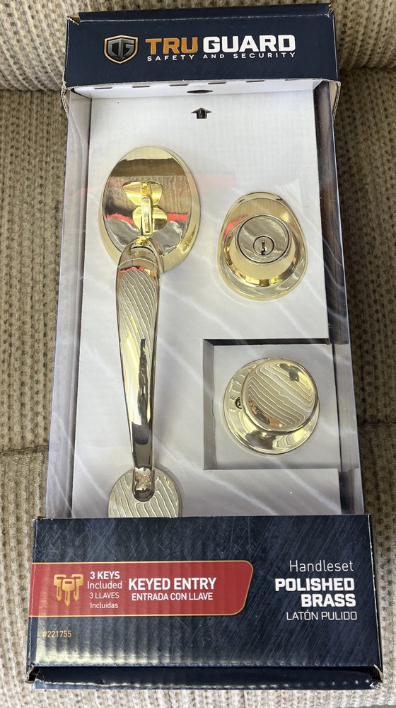 Tru-Guard, Polished Brass, Handle Set