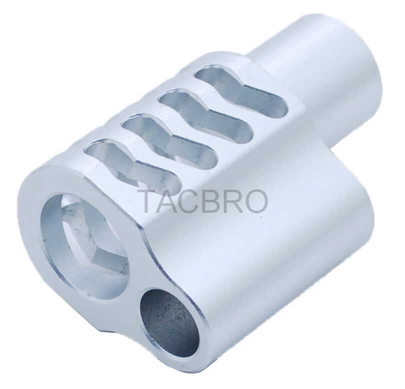 Silver Anodized Aluminum 1911 .45ACP Muzzle Brake Type-A