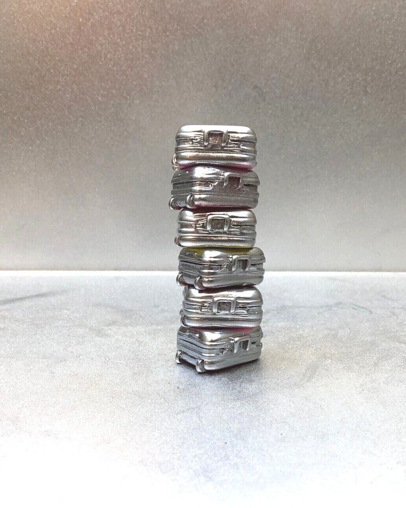 Aluminum Luggage Set 6 Pc "Audio Visual / Tech EQ" Style 1/24 Scale G Diorama