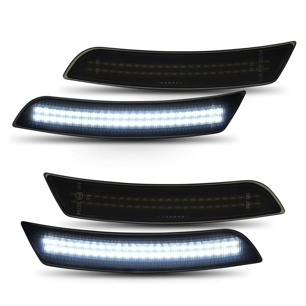 4X Dynamic White LED Side Marker Light Front Rear Set for Chevy Camaro 2016-2023