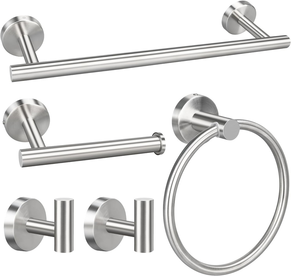 5Pcs Bathroom Hardware Set, Brushed Nickel Bathroom Hardware Set, Including 16"