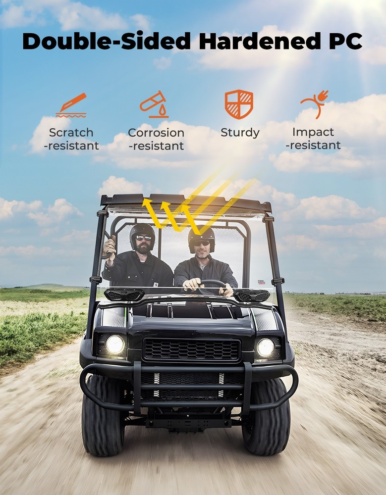 Front Vented Full Windshield Window Scratch Resistant For Kawasaki Mule SX 17-25