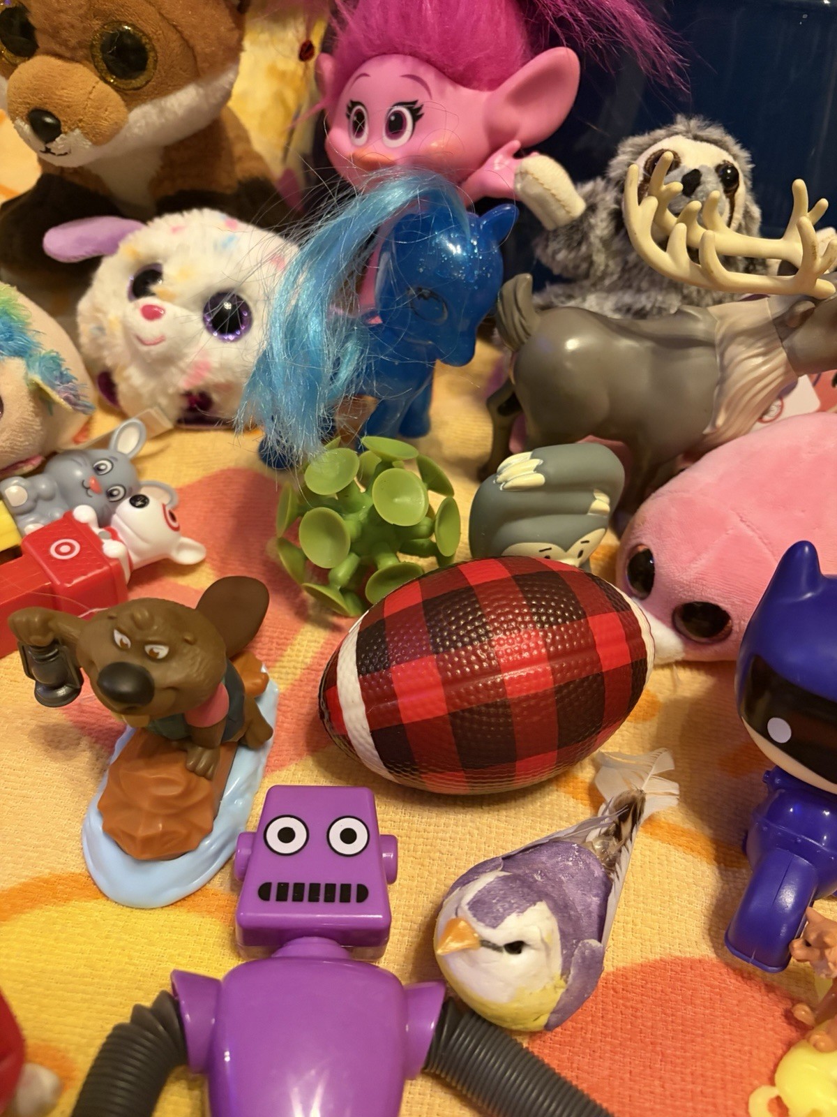 Mixed Lot Girl Toys Ponies Squishmallow Plush Book Trolls Animals Trinkets 4lbs