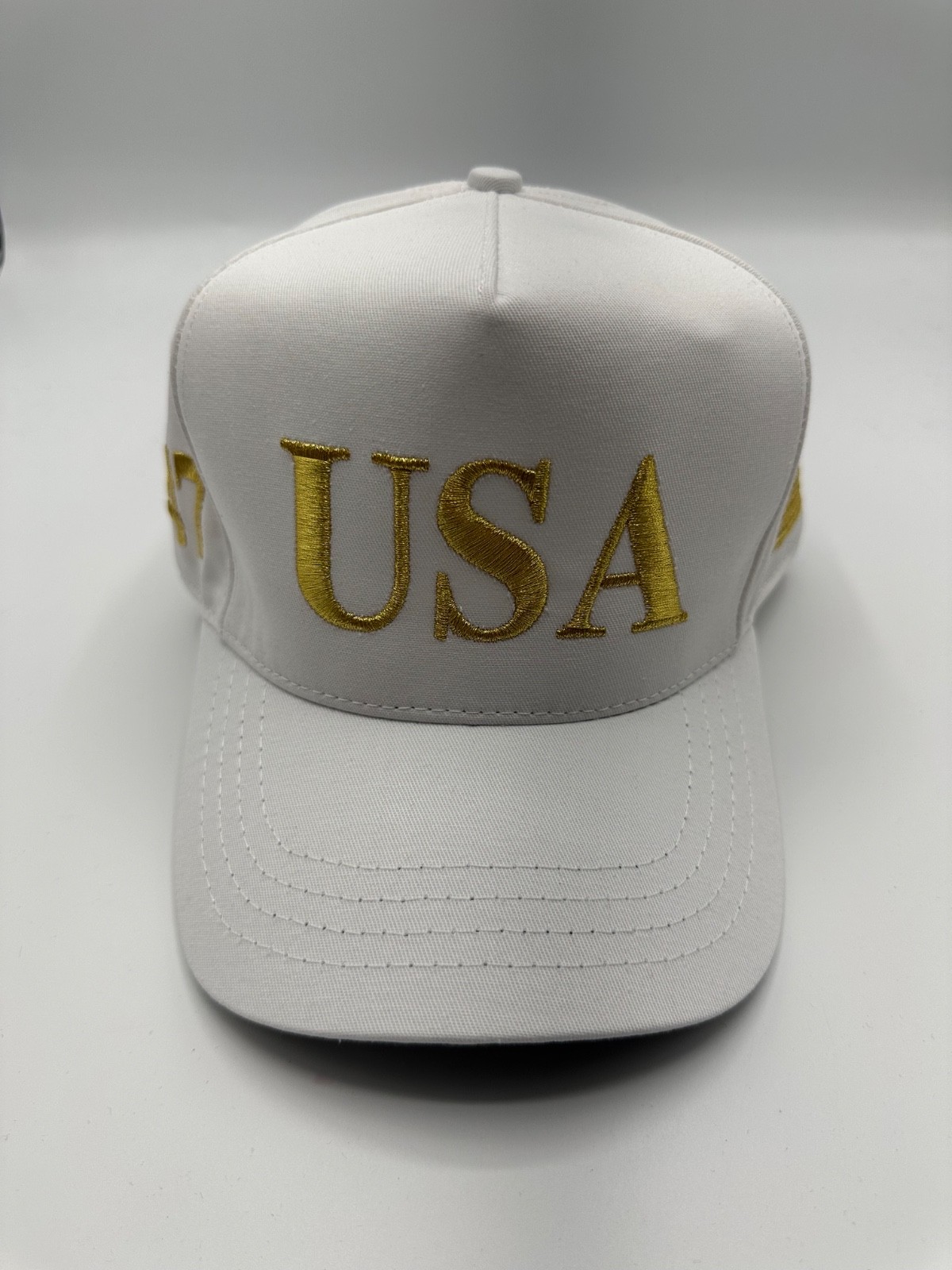 Official Trump USA 45-47 Cali Fame White Snapback Hat Cap