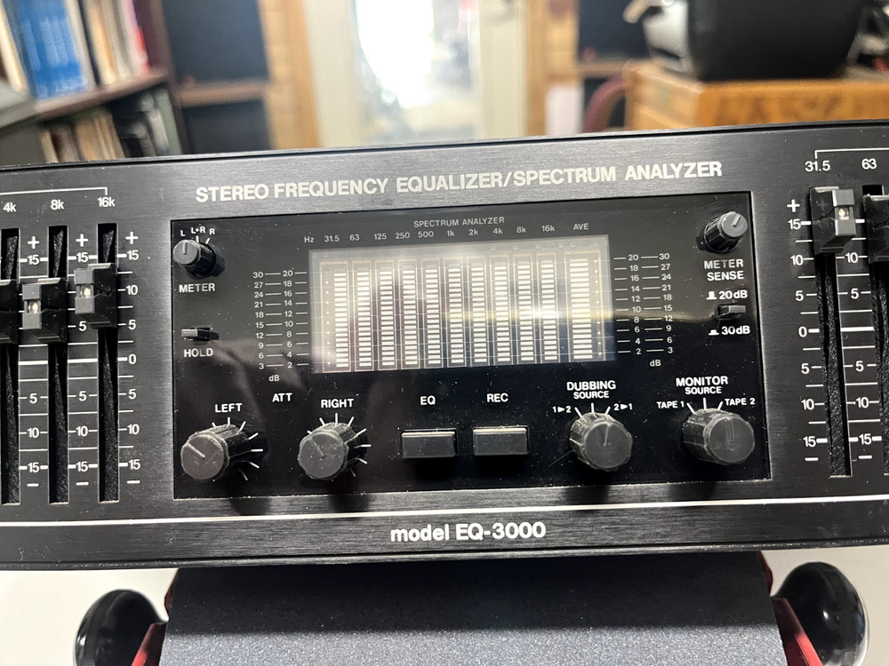 BSR EQ-3000 Stereo Frequency Graphic Equalizer Spectrum Analyzer - Black