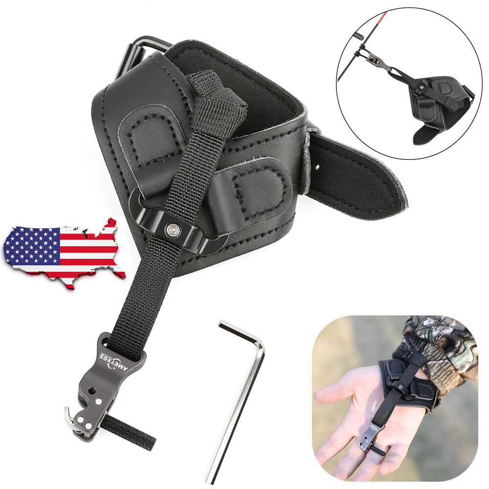 Archery Wrist Release Aids Caliper Adjustable Strap Shooting Trigger Compoundbow