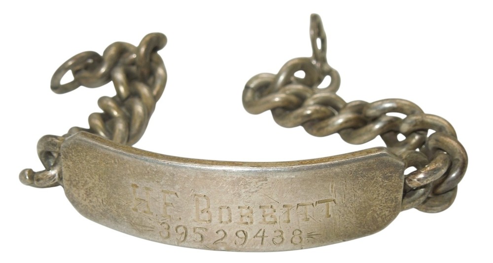 WWII US Army Pacific Aviation Engineer Named STERLING ID Bracelet 41 Grams C13