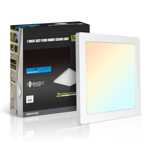 7" Square LED Flush Mount Ceiling Light - Slim LED - White - 1-Pack