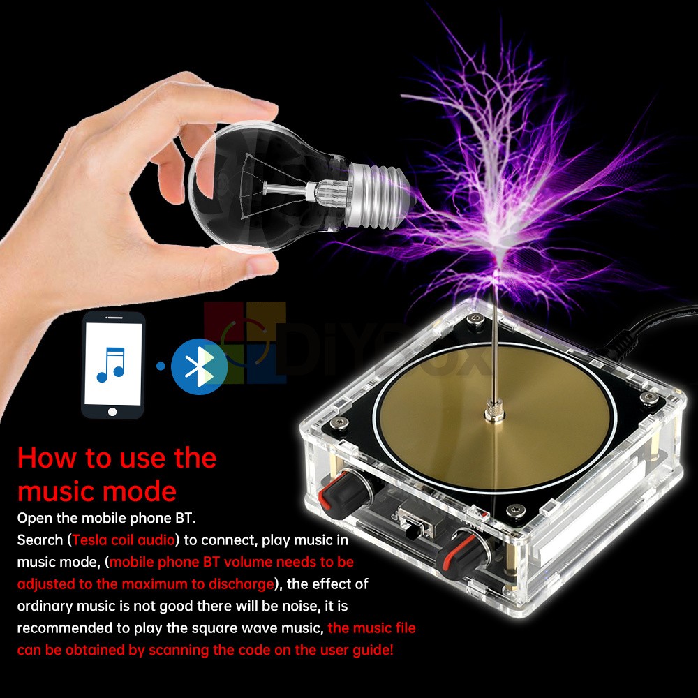 Bluetooth Music Tesla Coil Plasma Speaker Wireless Science Teaching Experiments