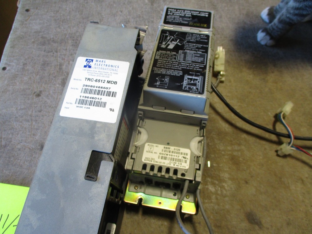 Used MARS TRC-6512 Coin Changer & Conlux Bill Validator, Untested