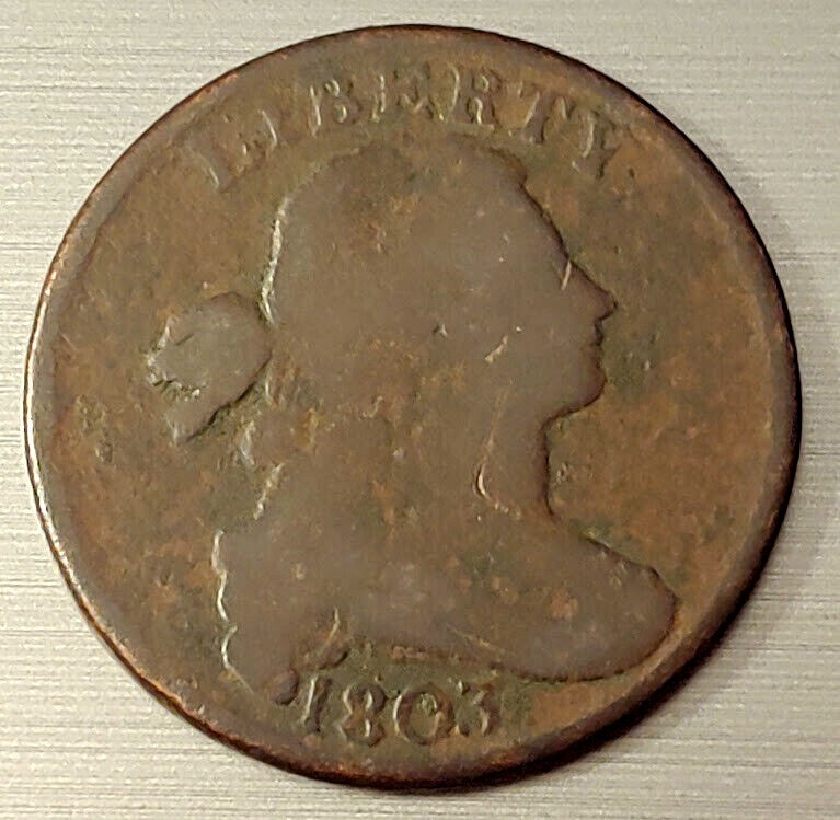 1803  Large Cent Draped Bust VG  - Affordable Coin - C8557