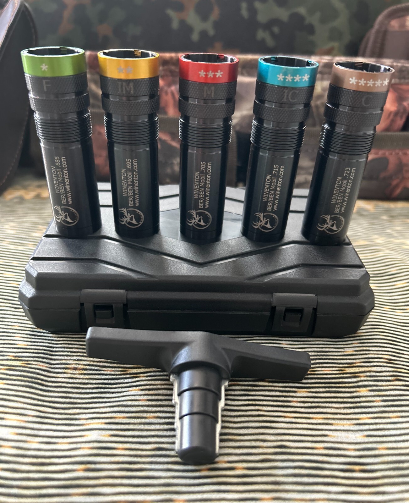 Beretta/Benelli Mobil Thread Extended Choke Tubes Set 12ga Black 5x / Winenton