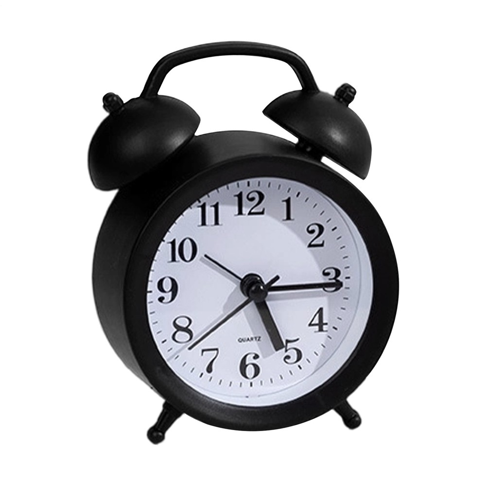Small Analog Clock Silent Retro Home Decor Machine Battery Operated