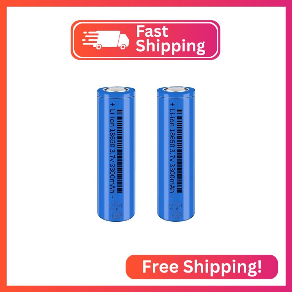 Svenirven 3.7Volt 2 Pack 18650 Rechargeable Battery 18650 Flat Top Batteries for