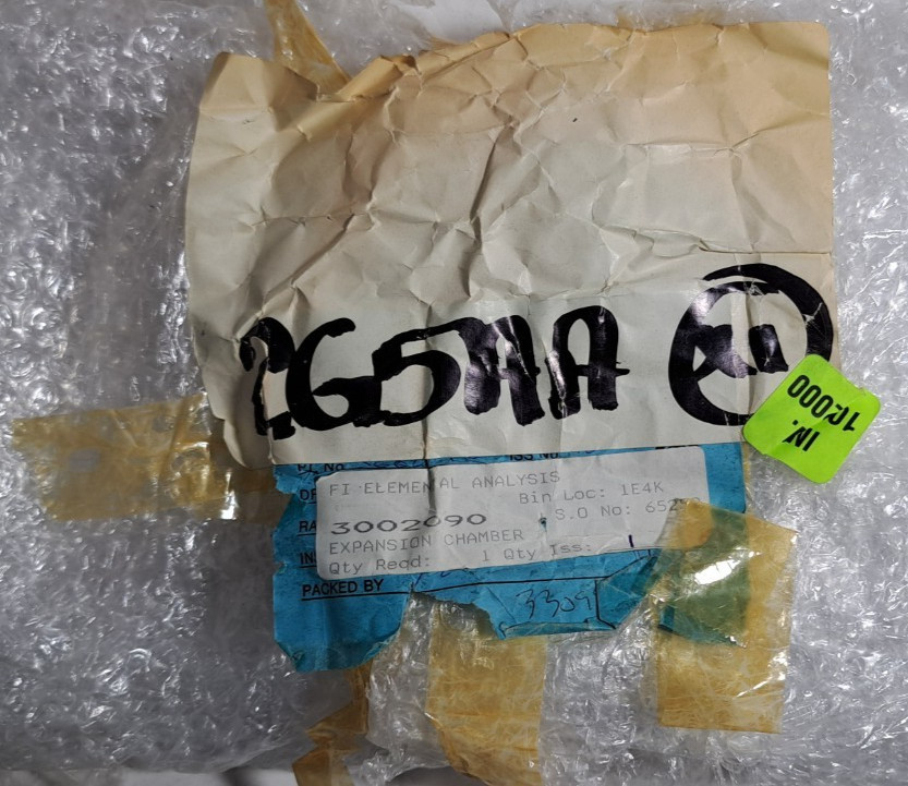 Thermo Elemental Flow Injection Expansion Chamber pn: 3002090 Elemental Analysis