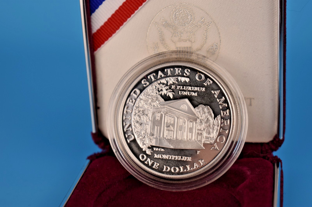 1999 Dolley Madison Silver Proof $1 Commem w/ Box & COA