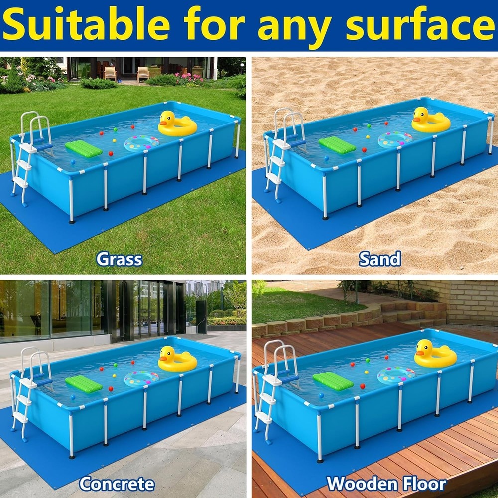 Rectangular 24' x 12' PE Pool Liner Pad - Ultimate Protection Against Punctures